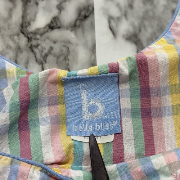 Bella Bliss Plaid Overalls Romper Size 2T Button Pockets Shortalls Classic - Picture 7 of 7